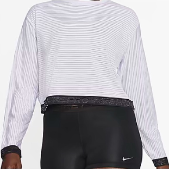 Nike Tops - Cropped Long Sleeve Top by Nike White Size 8/10